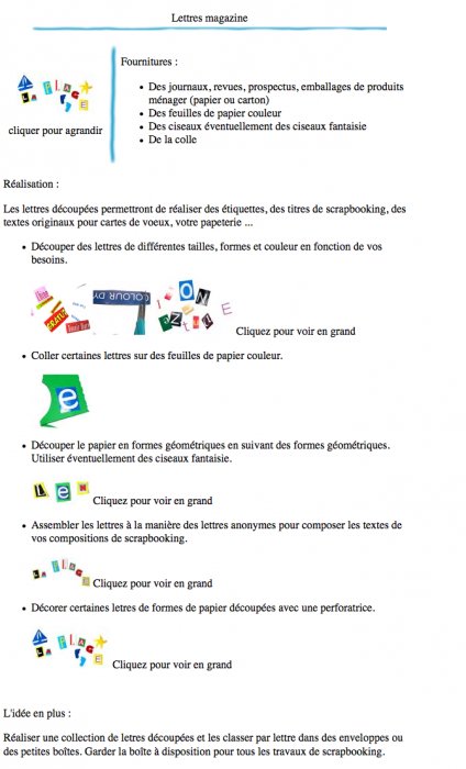 Lettres magazine version à imprimer