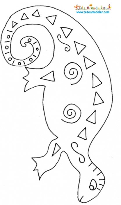 Coloriage d'un caméléon africain