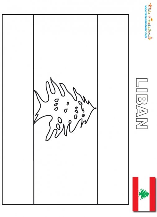 Coloriage du drapeau du Liban