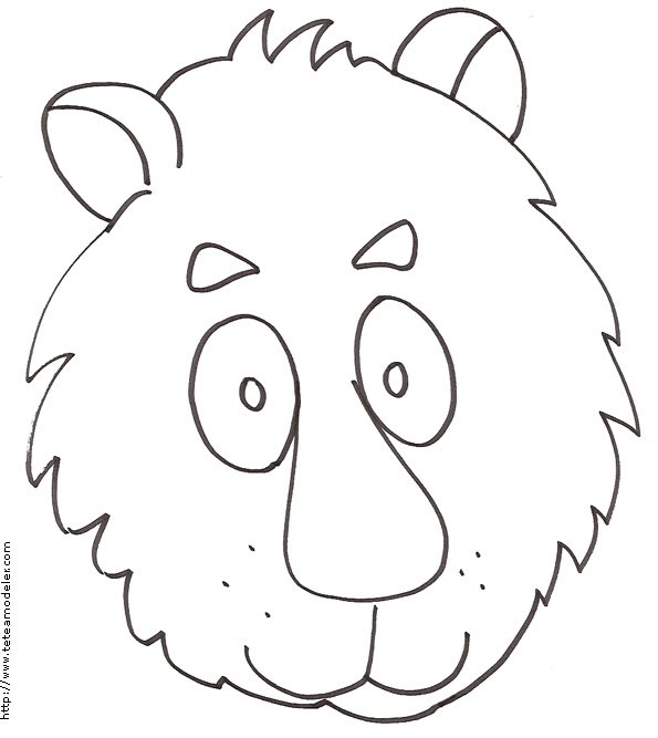 Imprimer le coloriage d'une grosse t&ecirc;te de lion
