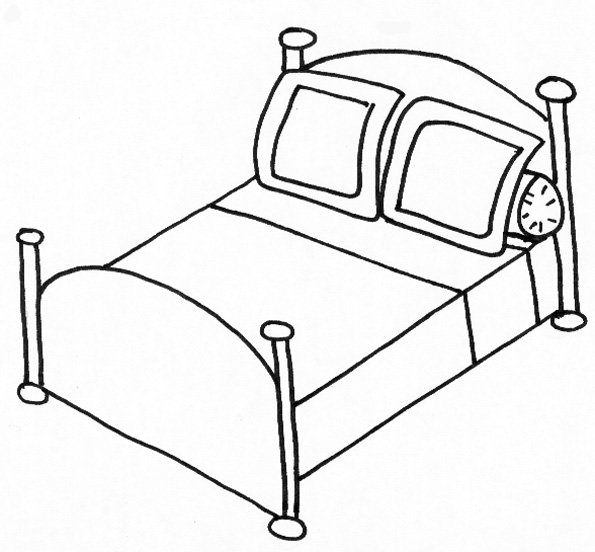 coloriage d'un lit
