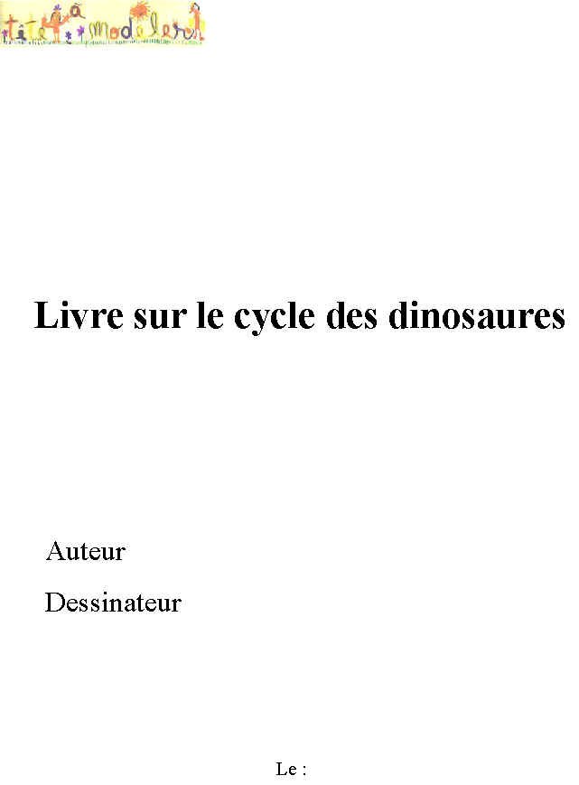 Imprimer la couverture du livre sur les dinosaures
