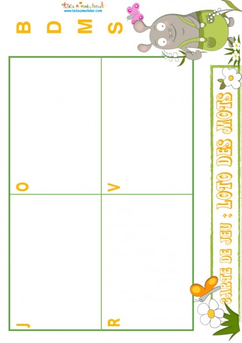 Taupe grise: planche loto 9 J-O-R-V