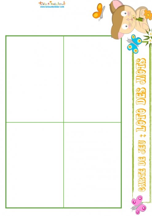 Planche loto des mots ours 15