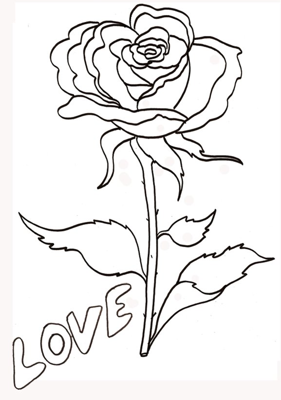 Imprimer le coloriage love : la rose 2 
