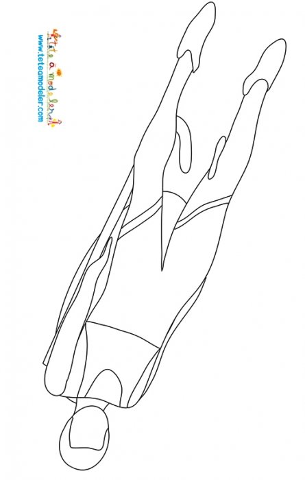 Coloriage d'un lugeur - Luge