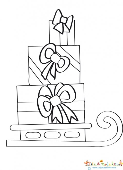 Trois cadeaux sur une luge