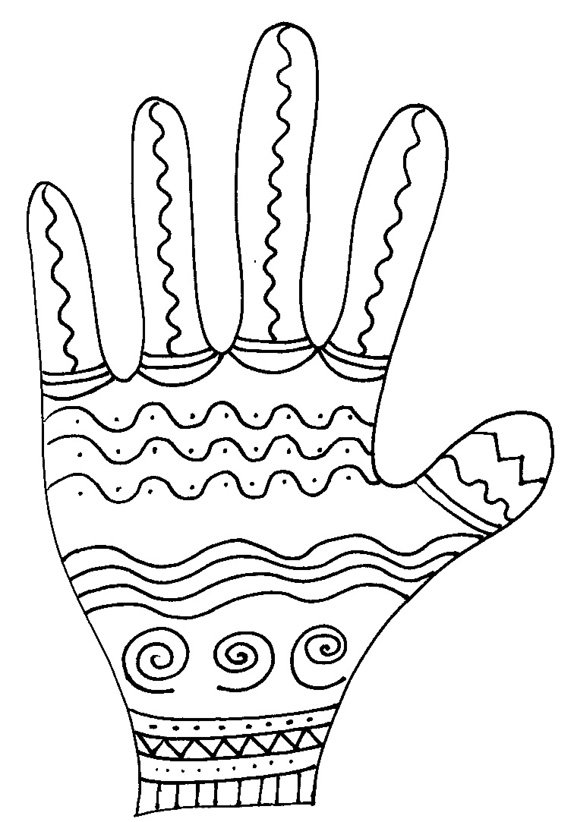 coloriages de la main vagues
