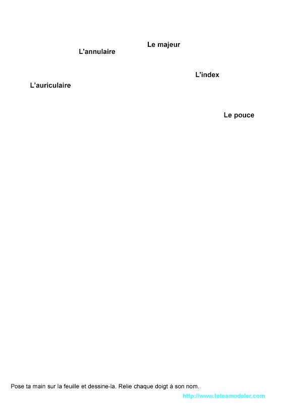 Imprimer la page d'activité sur la comptine des petits doigts