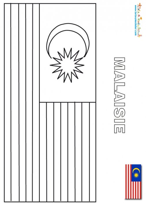 Coloriage du drapeau de Malaisie