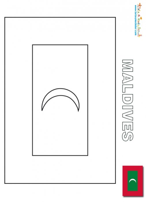 Coloriage du drapeau des Maldives