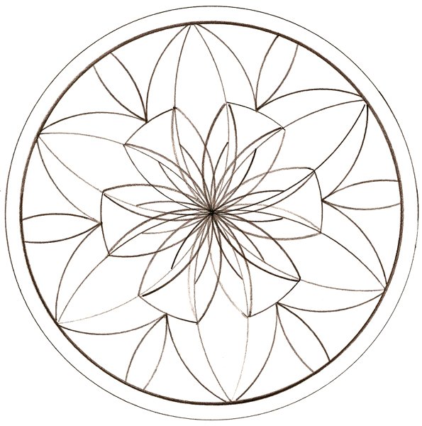 coloriage d'un mandala à la rosace fleur 
