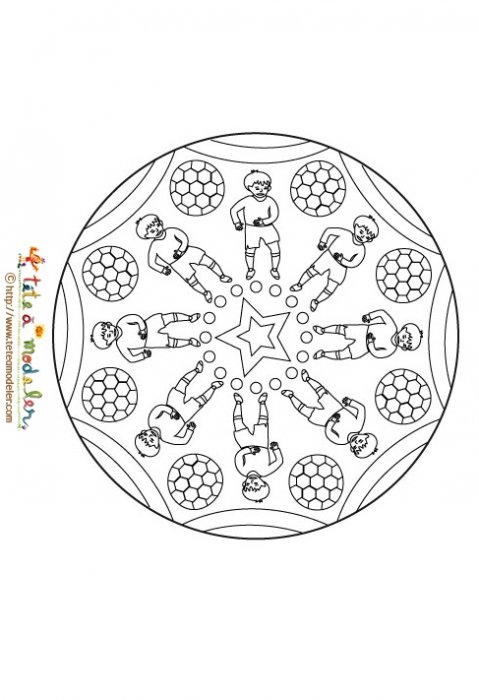 Coloriage mandala joueur de foot