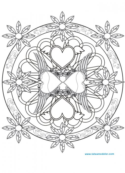 Coloriage coeur de rockeur