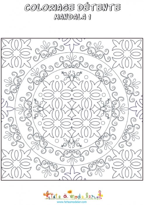 Mandala de détente : carreau arabesques