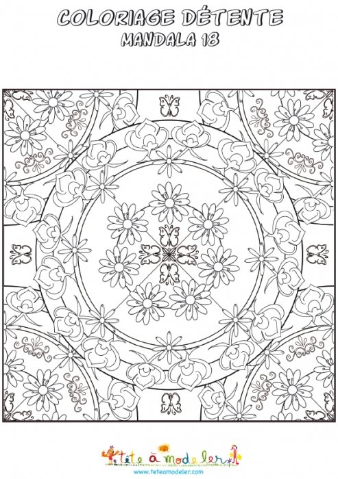 Mandala 18, mandala de fleurs