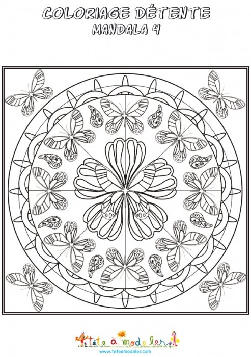 Coloriage détente : mandala à l'orchidée
