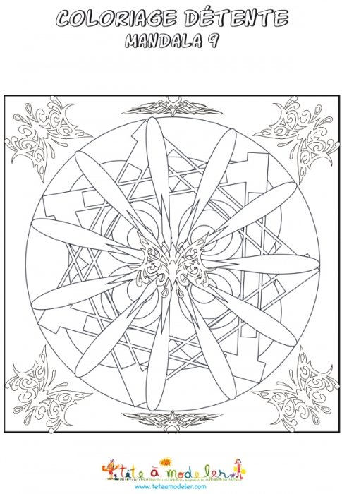 Coloriage détente les hélices Art Déco
