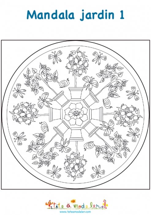 Mandala jardin pots de fleurs