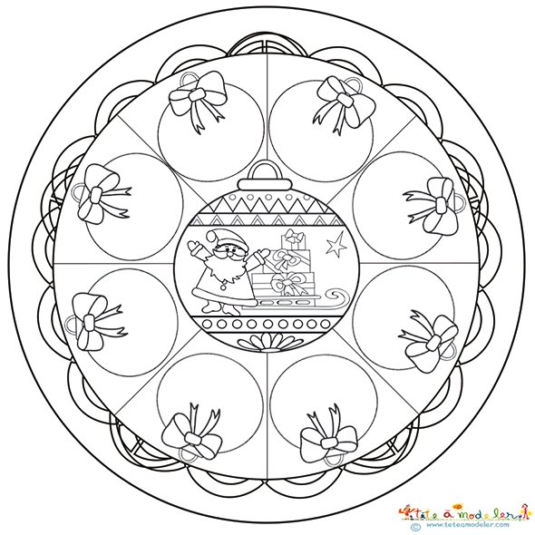 Mandala 9 boules de Noël