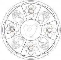 Coloriage Mandala Poule de Pâques 