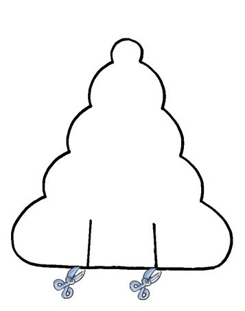 Imprimer le modèle de marque-place sapin 