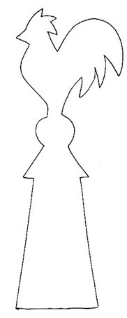Modèle de marque-page girouette coq