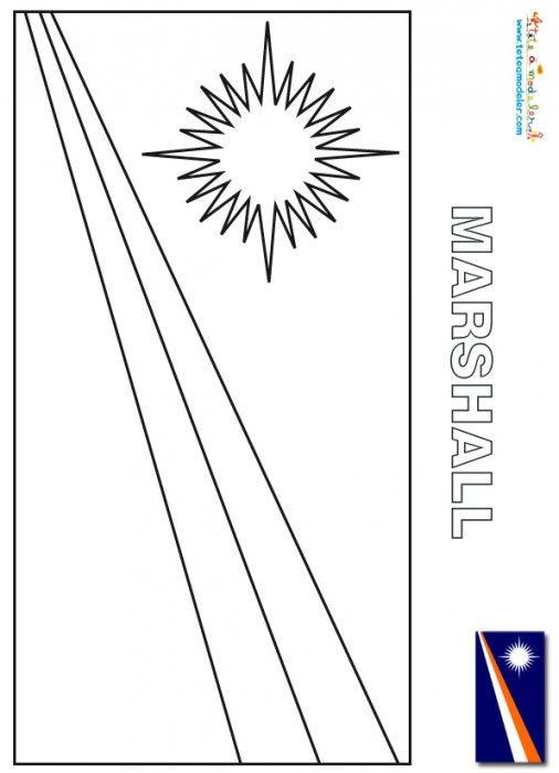 Coloriage du drapeau des Marshall