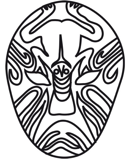coloriage d'un masque chinois: