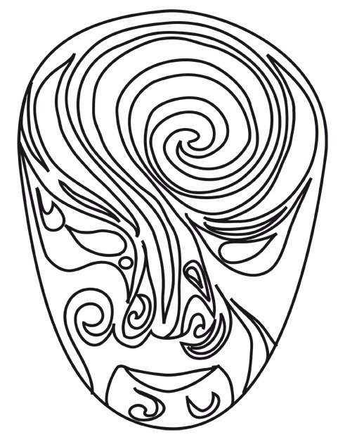 coloriage d'un masque chinois: