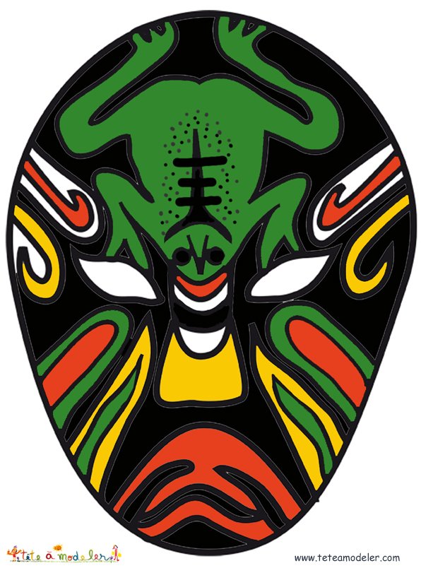 Masque asiatique noir &agrave; la grenouille
