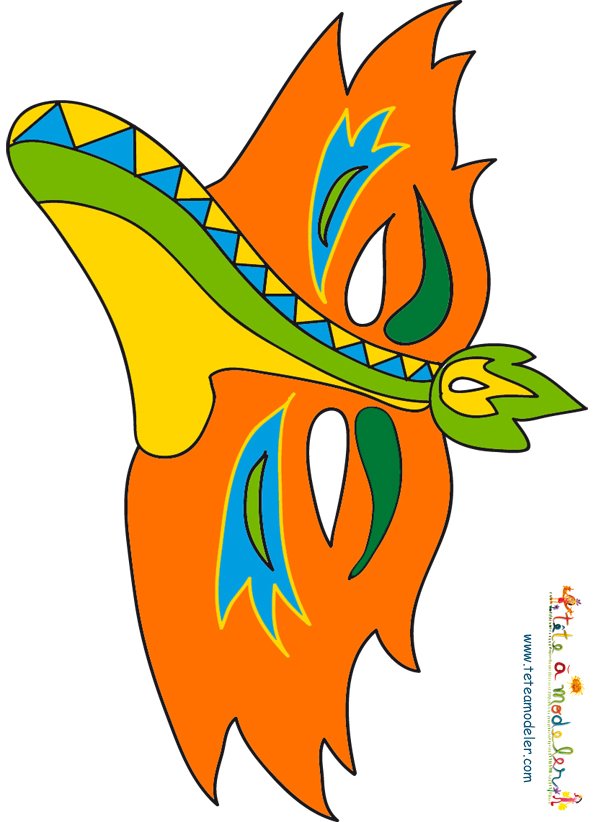 Masque bec d'oiseau orange