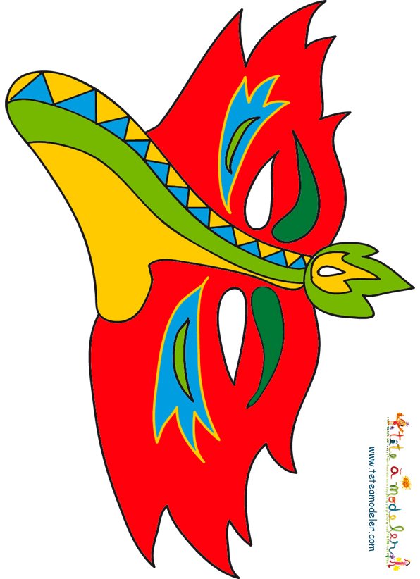  Masque Bec d'oiseau rouge simple
