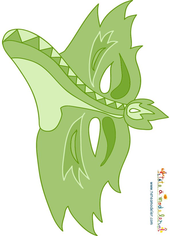 Masque oiseau &agrave; bec en vert
