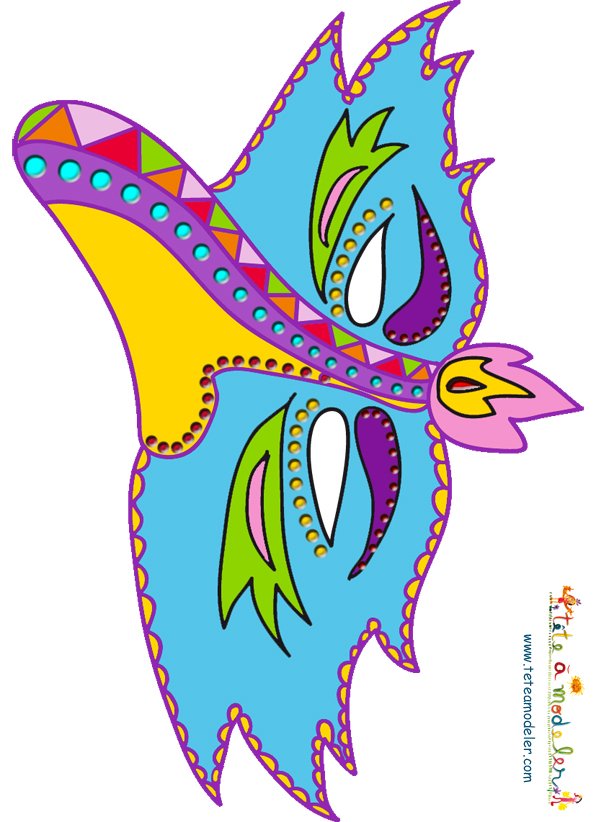 Masque bec d'oiseau baroque bleu
