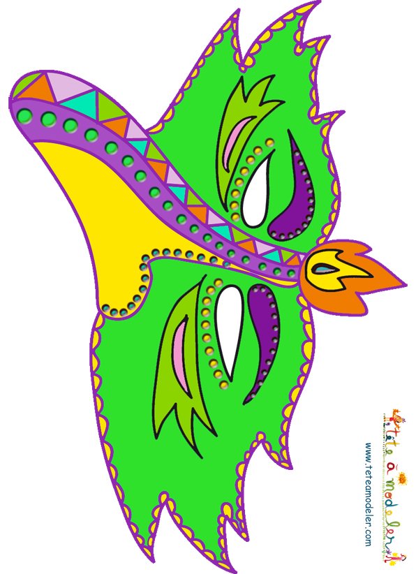 Masque bec d'oiseau baroque bleu
