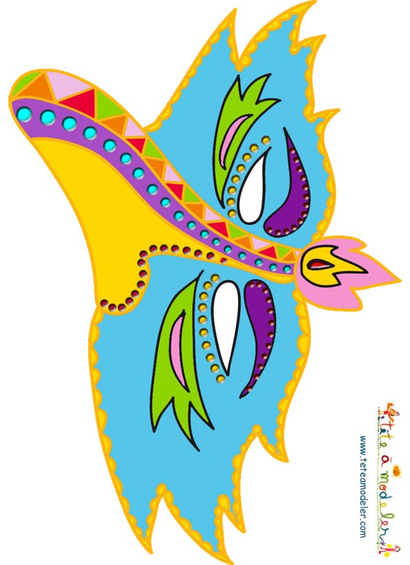 Masque bec d'oiseau baroque bleu
