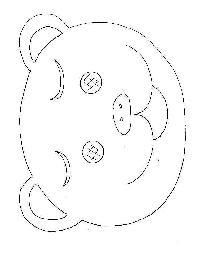 Masques d'ours &agrave; colorier
