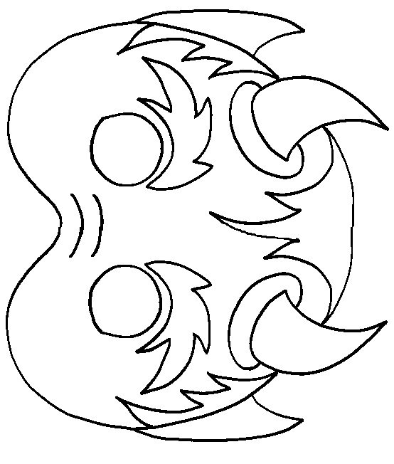 Imprimer le masque de diable à colorier