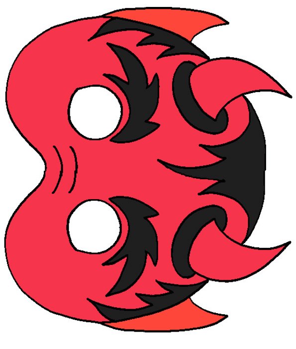 masque de diable rouge et noir
