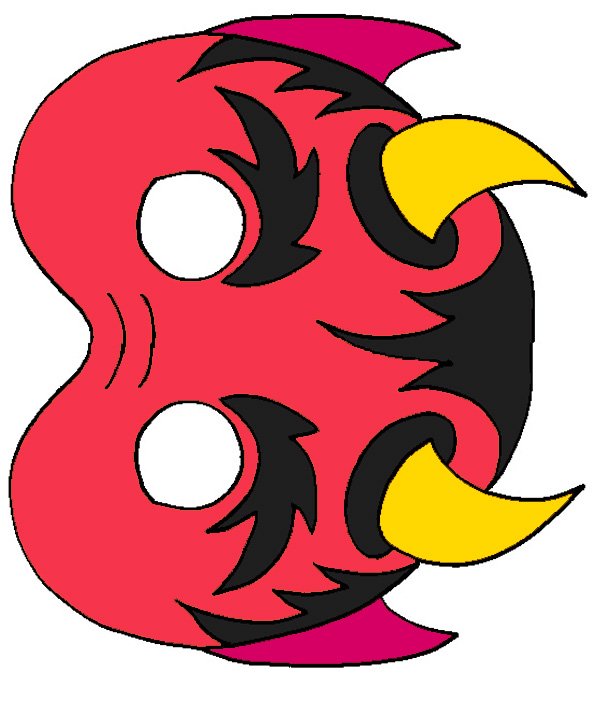 masque de diable  rouge jaune noir
