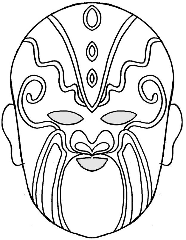 masque de l'op&eacute;ra chinois &agrave; colorier
