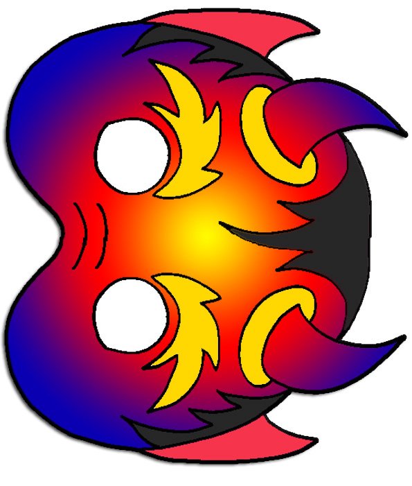masque de diable rouge et violet
