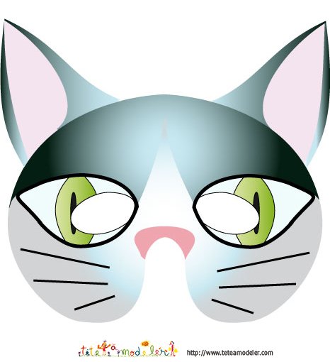 Imprimer le modele du masque de chat a colorier