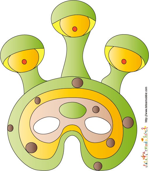 Imprimer le modele du masque d'extraterrestre A colorier