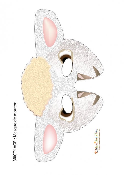 Modèle masque de mouton a imprimer