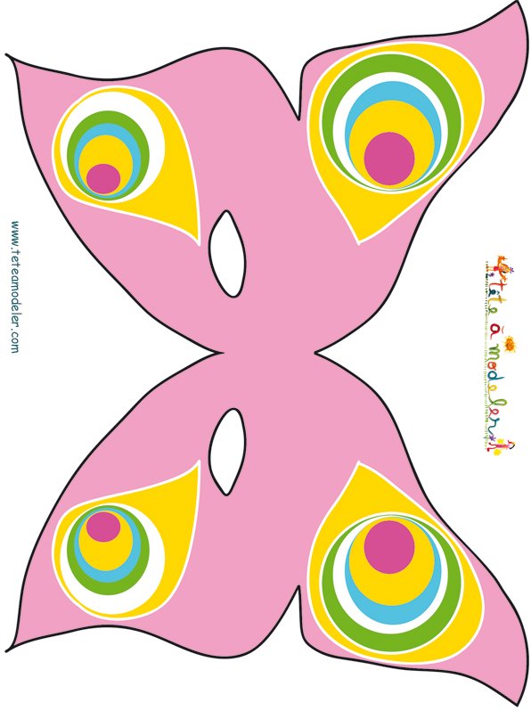 Masque de papillon rose
