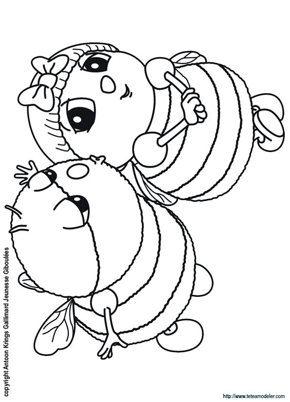 Coloriage de Mireille et l&eacute;on 

