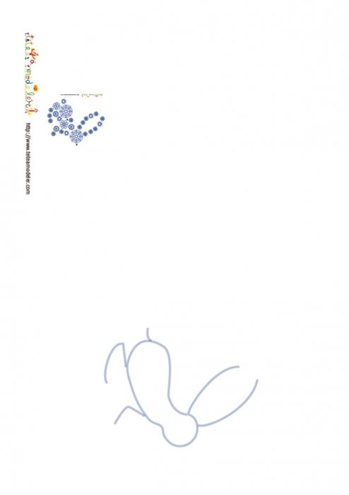 carte avec lapin en flocon