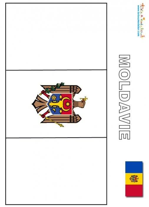 Coloriage du drapeau de la Moldavie